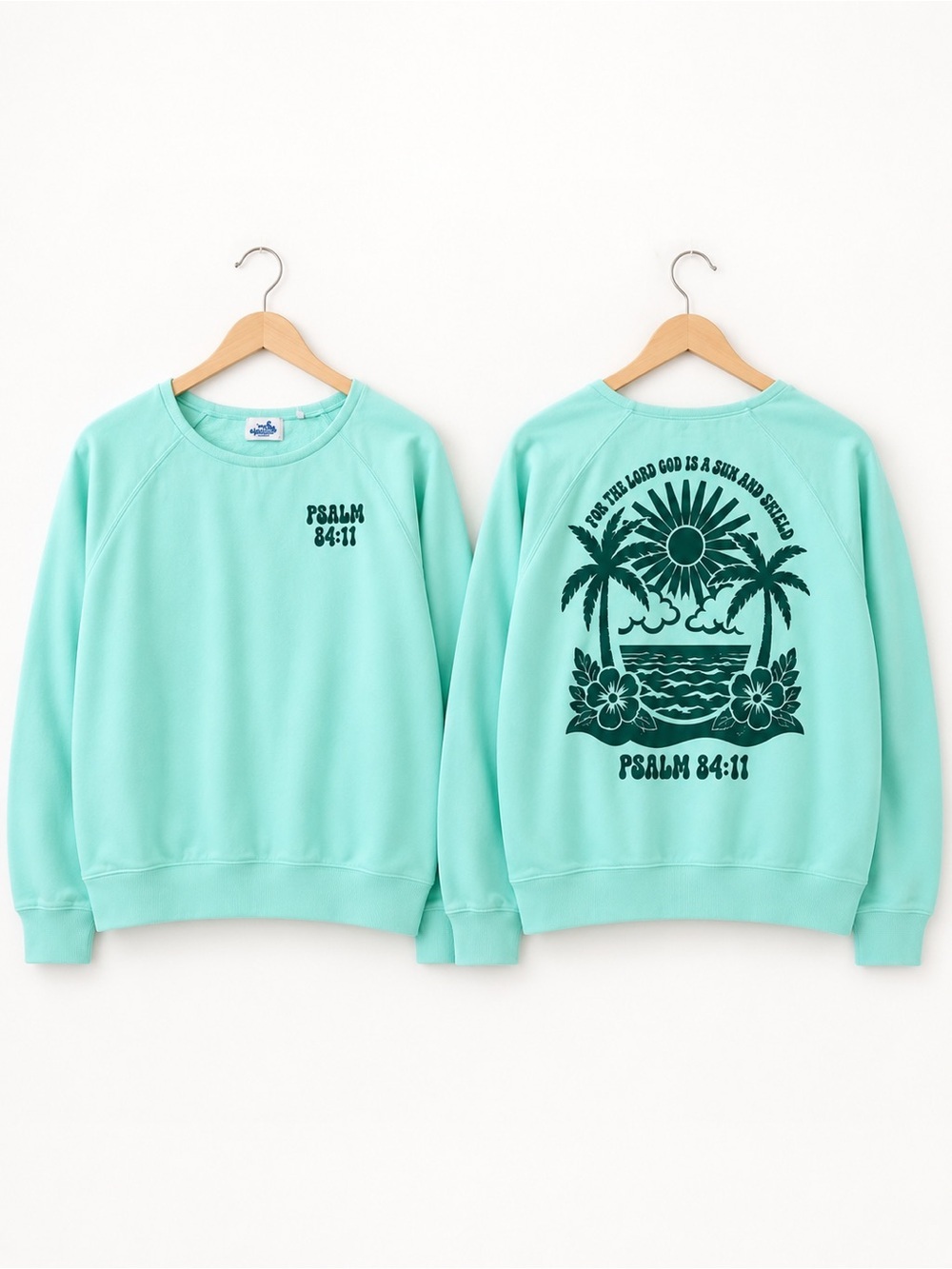 Ruby & Jewell Psalm 84:11 Mint Green Fleece Sweatshirt XS NWT
